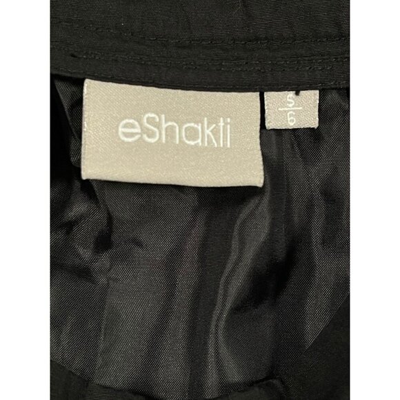 eShakti Women's Black Owl Embellished Poplin A-line Skirt SIZE-S/6 - Picture 2 of 10